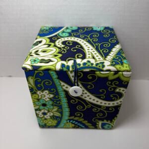 Vera Bradley Rhythm & Blues Print Hand Painted Glass Ornament Christmas 2011